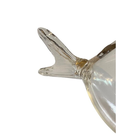 Vintage MCM Hand Blown Clear Glass Fish Vase/Terrarium - Picture 3 of 7